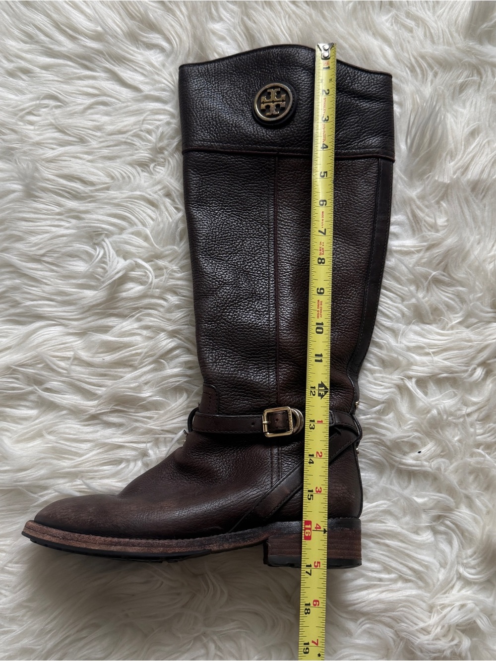 Tory Burch Leather Zip Up Boots Dark Brown - Picture 7 of 13